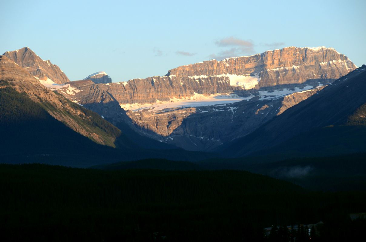 15 Mount Niles Pokes Up Behind Mount Daly At Sunrise From Hill At Lake Louise Village